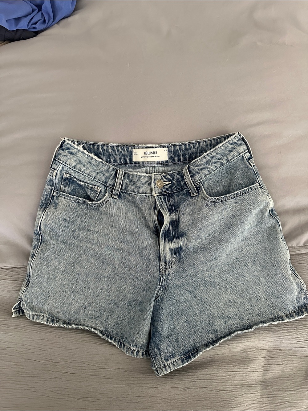 Hollister Washed Blue Denim Jean Shorts